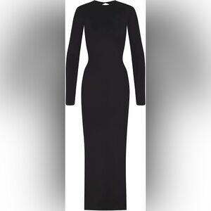 SKIMS ULTRA SOFT Black Long Sleeve Dress | open back, sz S (new)